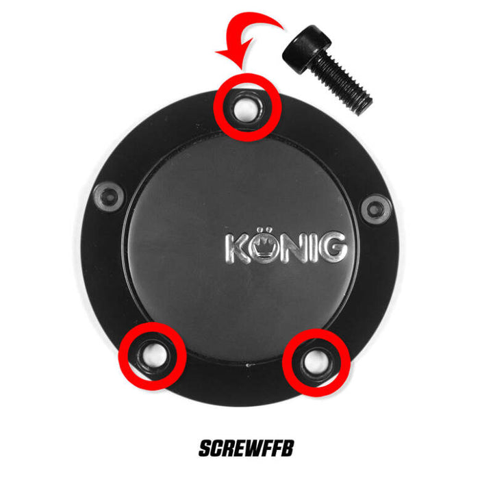 Konig Cap Screw (Black) For CAPFFB - Flow Formed (Single) - Bull Strap