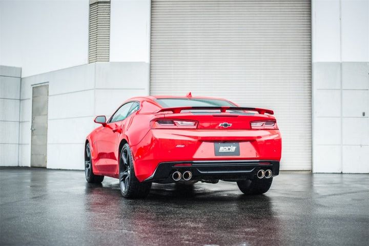 Borla 16 Chevy Camaro SS 6.2L w/ Dual NPP Atak Quad RD RL Tips Dual Exit Rear Section Exhaust - Bull Strap