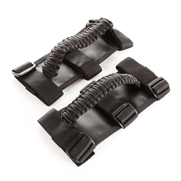 Rugged Ridge Paracord Grab Handles Black/Black Pair - Bull Strap