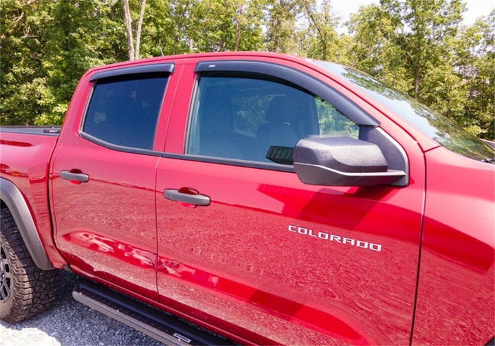 AVS 2023 Chevrolet Colorado / GMC Canyon Ventvisor Outside Mount Window Deflectors 4pc - Smoke - Bull Strap