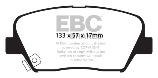 EBC 12+ Hyundai Azera 3.3 Yellowstuff Front Brake Pads - Bull Strap