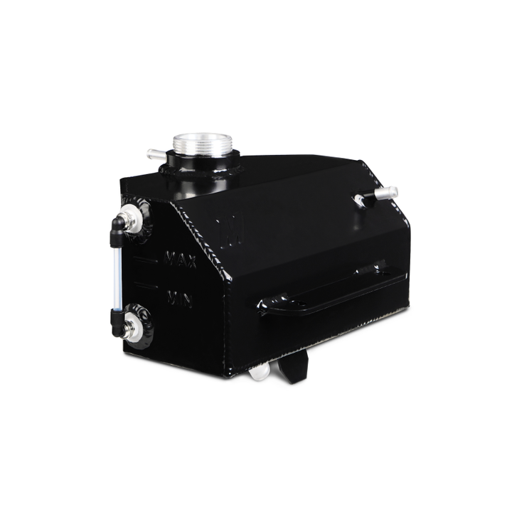 Mishimoto 2015 Ford Mustang EcoBoost / 3.7L / 5.0L  Aluminum Coolant Expansion Tank - Black - Bull Strap