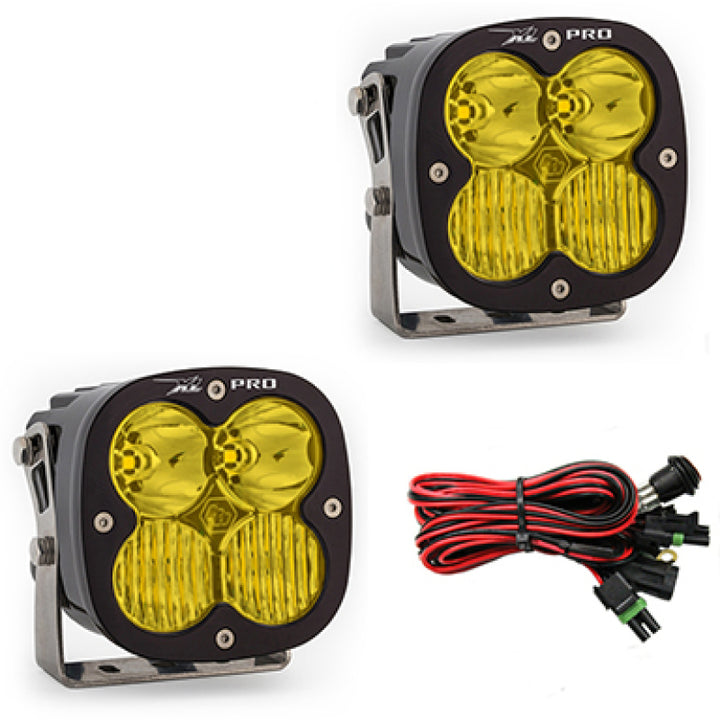 Baja Designs XL Pro Series Driving Combo Pattern Pair LED Light Pods - Amber - Bull Strap