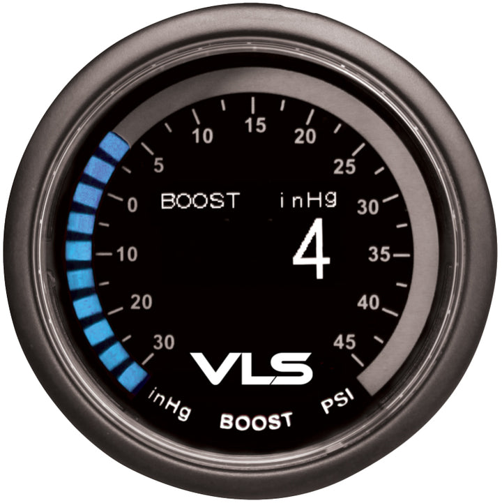 Revel VLS 52mm 30inHg-45PSI Digital OLED Boost Gauge - Bull Strap