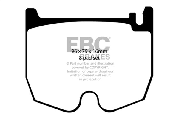 EBC 03-06 Mercedes-Benz CL55 AMG 5.4 Supercharged Yellowstuff Front Brake Pads - Bull Strap