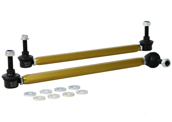 Whiteline 06/05+ Ford Focus LS / 05/09+ Mazda 3 BK Front Swaybar Link Kit H/Duty Adj Steel Ball - Bull Strap