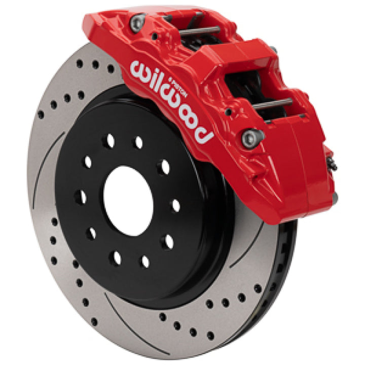 Wilwood 07-18 Jeep Wrangler (JK) Aero6-DM Front Brake Kit - D&S - Red - Bull Strap