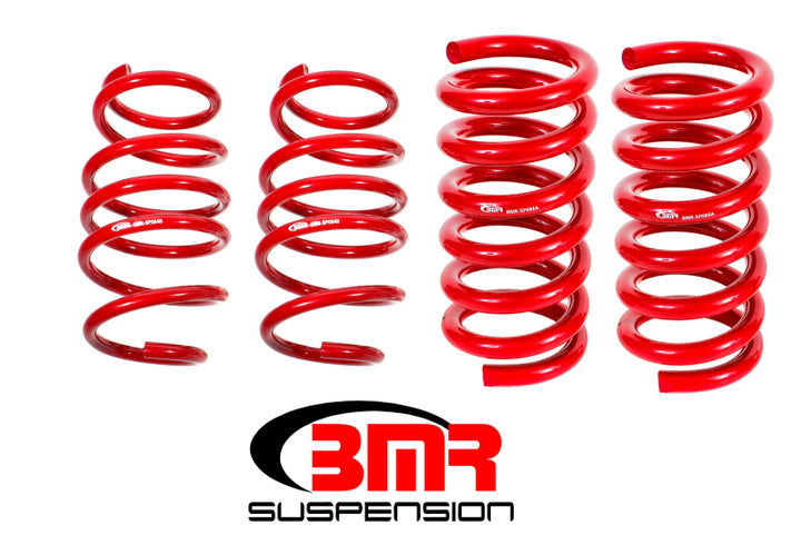 BMR 15-17 S550 Mustang Handling Version Lowering Springs (Set Of 4) - Red - Bull Strap
