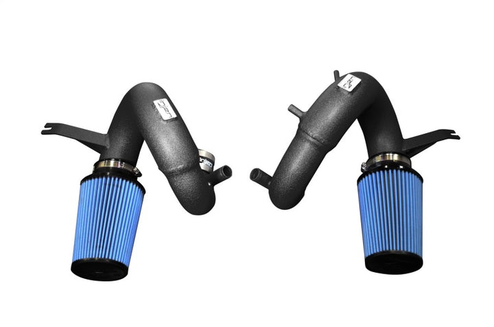 Injen 18-20 Kia Stinger 3.3L Twin Turbo Wrinkle Black Short Ram Air Intake - Bull Strap
