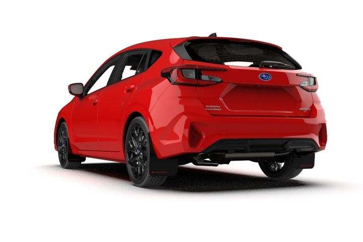 Rally Armor 24-25 Subaru Impreza Black UR Mud Flap w/ Red Logo - Bull Strap
