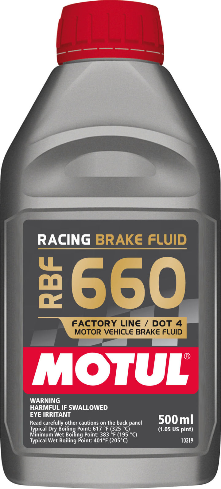 Motul 1/2L Brake Fluid RBF 660 - Racing DOT 4 - Bull Strap