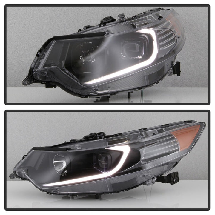 xTune 09-14 Acura TSX Projector Headlights - Light Bar DRL - Black (PRO-JH-ATSX09-LB-BK) - Bull Strap