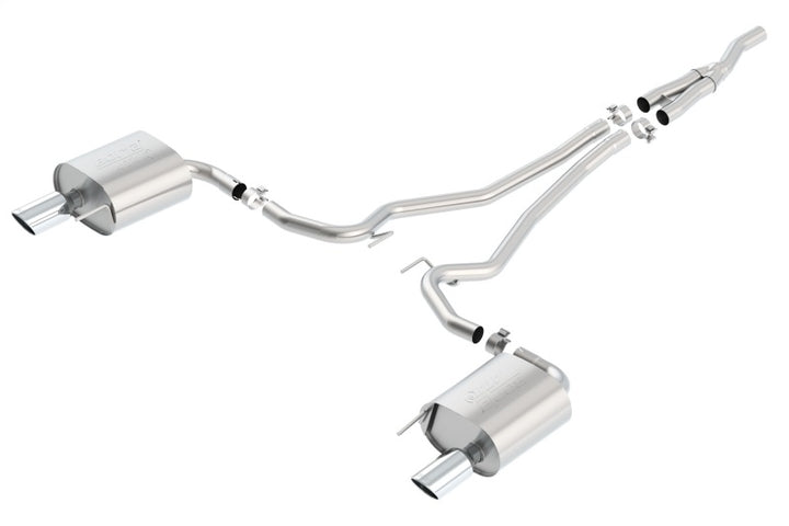 Borla Atak Cat Back 15-17 Ford Mustang 2.3L EcoBoost MT/AT 2.25in pipe 4in tip - Bull Strap