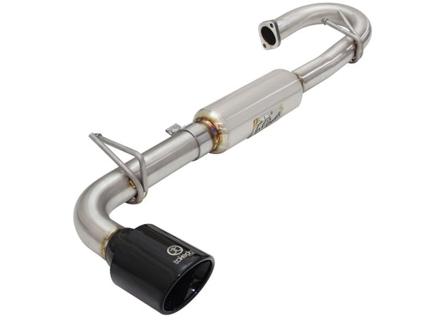 aFe Takeda 11-16 Scion TC 2.5L 2 1/4-2 1/2in Stainless Steel Axle-Back Exhaust w/Black Tip - Bull Strap