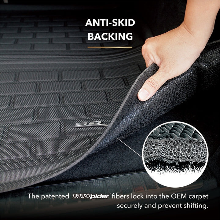 3D MAXpider 16-20 Tesla Model X Behind 2nd Row Cross Fold Kagu Cargo Liner - Black - Bull Strap