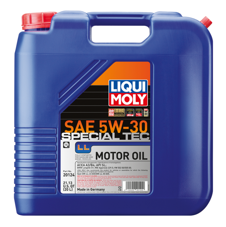 LIQUI MOLY 20L Special Tec LL Motor Oil SAE 5W30 - Bull Strap