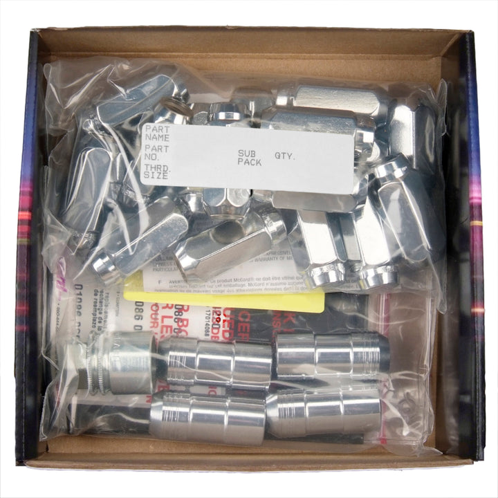McGard 5 Lug Hex Install Kit w/Locks (Cone Seat Nut) M14X1.5 / 22mm Hex / 1.635in. Length - Chrome - Bull Strap