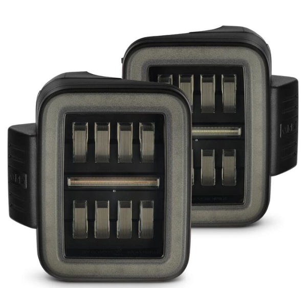 AlphaRex 19-24 Jeep Gladiator JT Nova-Series Prismatic LED Tail Lights - Alpha-Black - Bull Strap