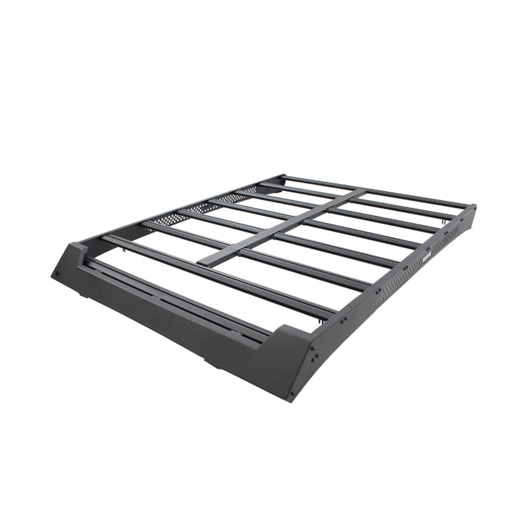 Go Rhino 22-23 Toyota Tundra CrewMax Ceros Low Profile Roof Rack - Tex. Blk - Bull Strap