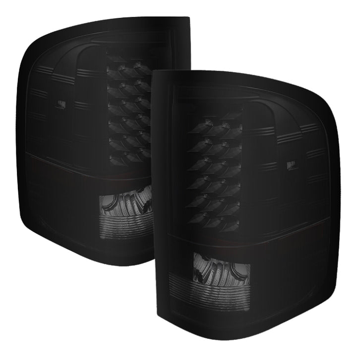 xTune Chevy Silverado 07-13 LED Tail Lights Black Smoke ALT-JH-CS07-LED-BKSM - Bull Strap