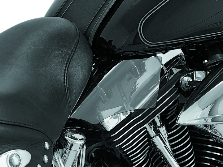 Kuryakyn Saddle Shields Heat Deflectors 00-17 Softail Smoke - Bull Strap