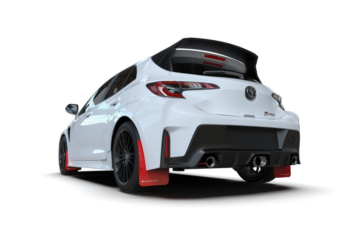 Rally Armor 23-25 Toyota GR Corolla Red UR Mud Flap w/Black Logo - Bull Strap