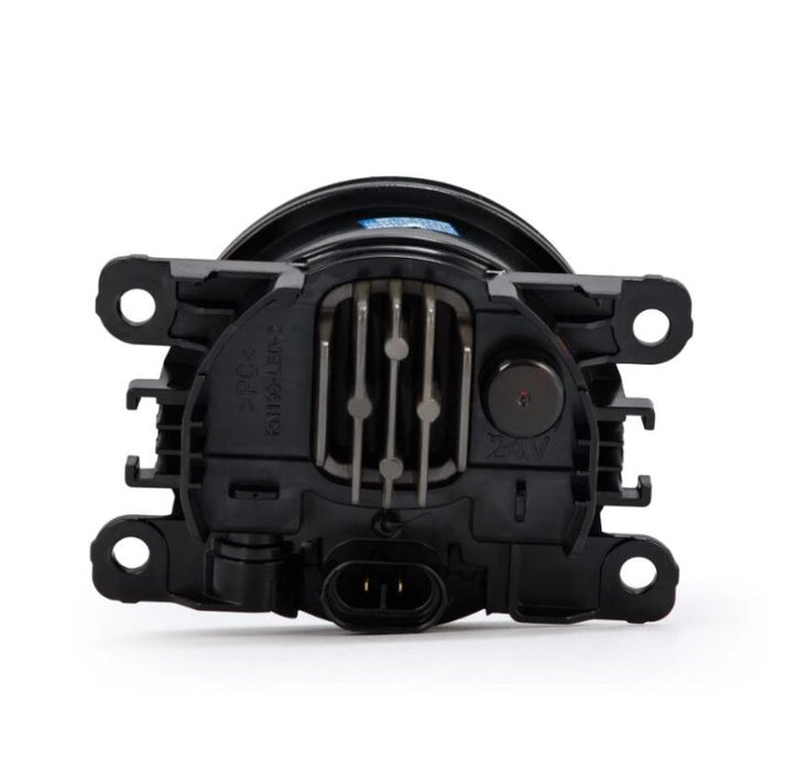 AlphaRex Universal Acura/Ford/Honda/Subaru/Nissan DoubleTap Dual Color LED Proj Fog Lights - Wt/Ambr - Bull Strap