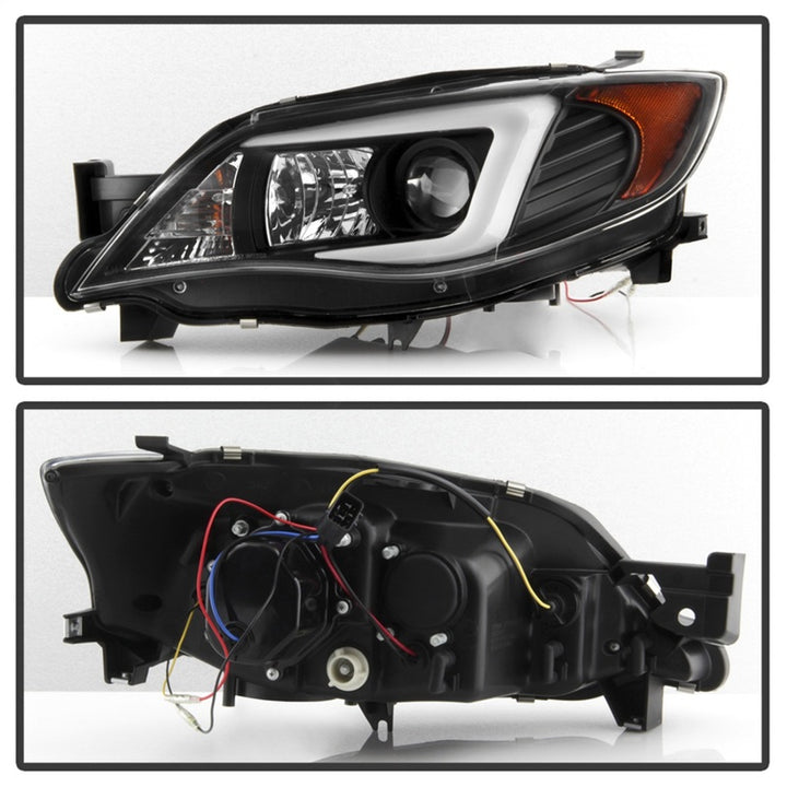 Spyder Subaru WRX 08-09 Projector Headlights - Halogen Model Only - Black PRO-YD-SWRX08-LBDRL-BK - Bull Strap