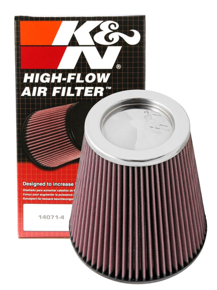 K&N Round Tapered Universal Air Filter 6 inch Flange 7 1/2 inch Base 5 inch Top 7 1/2 inch Height - Bull Strap