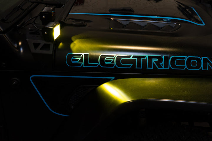 DV8 Offroad 3in Elite Series LED Amber Pod Light - Bull Strap