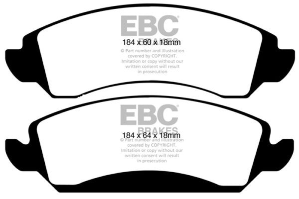 EBC 09-14 Cadillac Escalade 6.0 Hybrid Greenstuff Front Brake Pads - Bull Strap