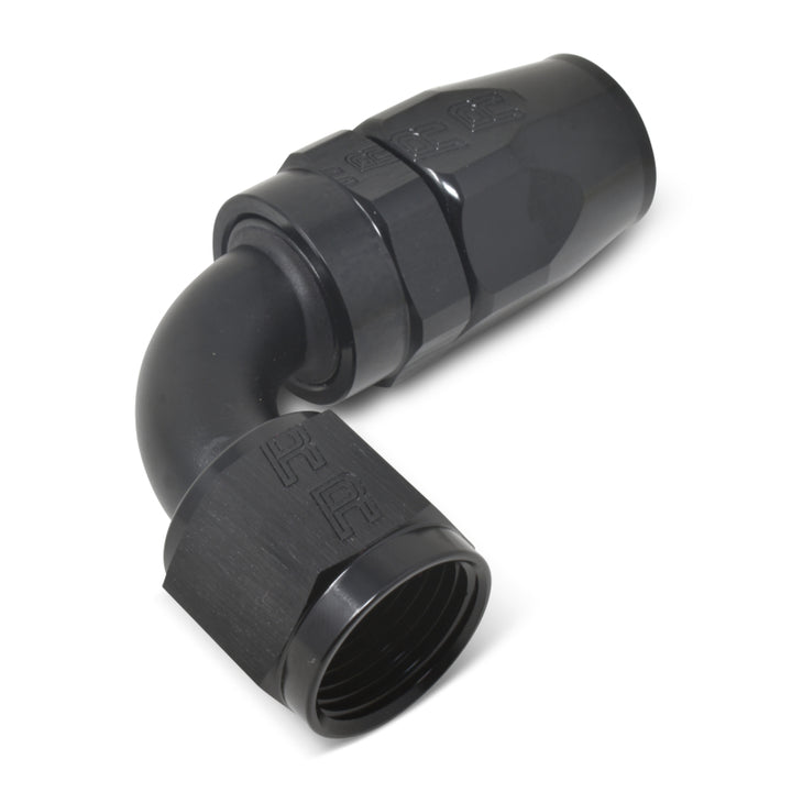 Russell Performance -10 AN Black 90 Degree Full Flow Hose End - Bull Strap