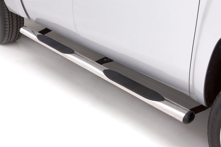 Lund 10-17 Dodge Ram 2500 Crew Cab 4in. Oval Straight SS Nerf Bars - Polished - Bull Strap