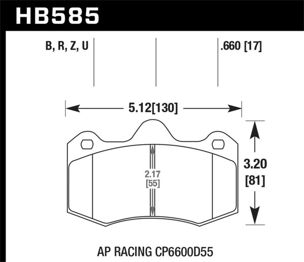 Hawk 12-14 McLaren MP4-12C HPS 5.0 Front Brake Pads - Bull Strap