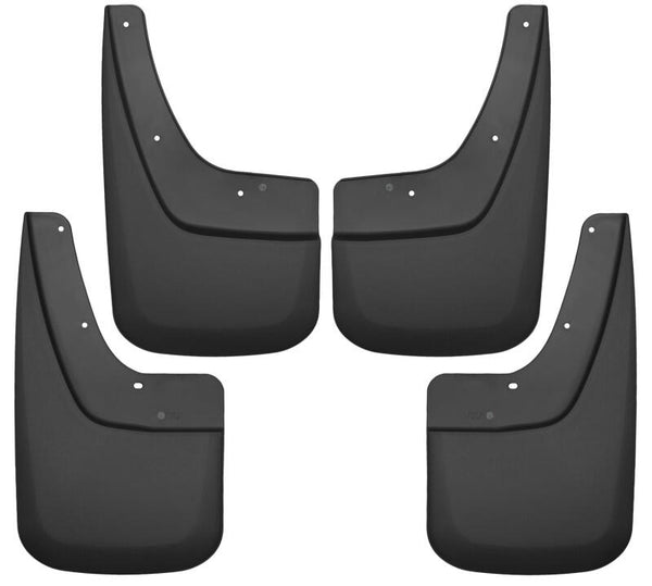 Husky Liners 14-17 GMC Sierra 1500 / 15-16 Sierra 2500 HD Front and Rear Mud Guards - Black - Bull Strap
