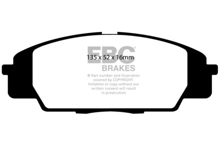 EBC 07-11 Acura CSX (Canada) 2.0 Type S Yellowstuff Front Brake Pads - Bull Strap