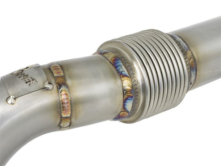 aFe Twisted Steel Header Up-Pipe 08-10 Ford Diesel Trucks V8-6.4L (td) - Bull Strap