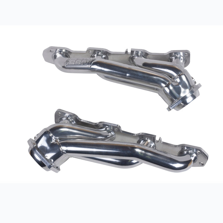 BBK 09-20 Dodge Challenger Hemi 5.7L Shorty Tuned Length Exhaust Headers - 1-3/4in Silver Ceramic - Bull Strap
