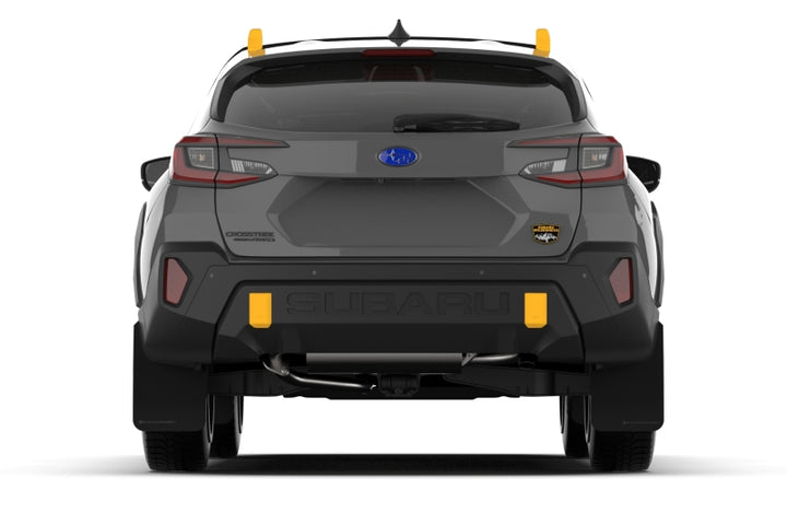 Rally Armor 24-25 Subaru Crosstrek (Wilderness Only) Black UR Mud Flap W/Grey Logo-No Drilling Req - Bull Strap