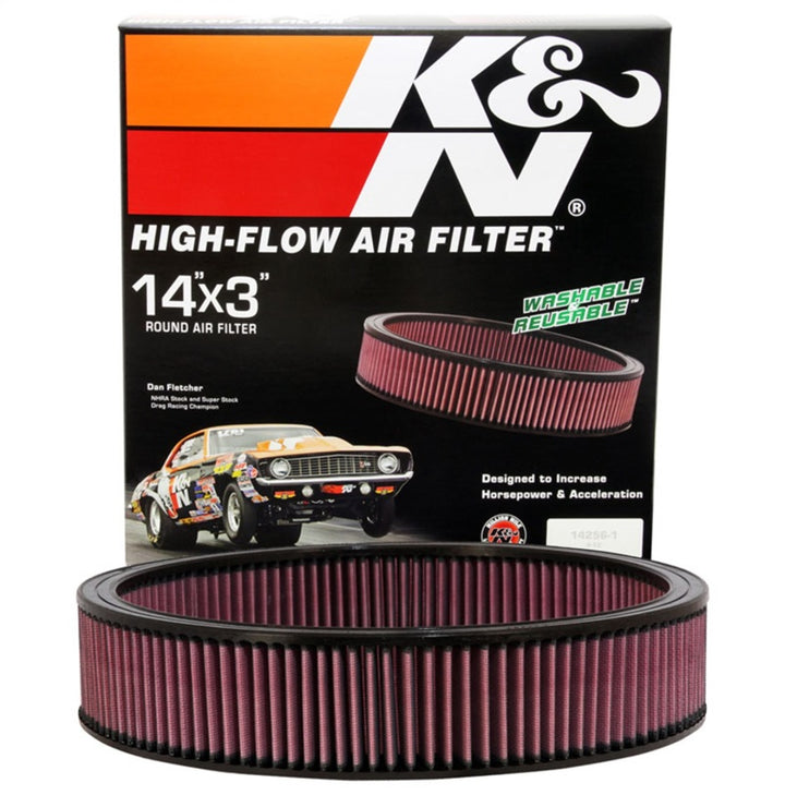 K&N Replacement Air Filter GM CARS & TRUCKS, V8, 1966-84 - Bull Strap