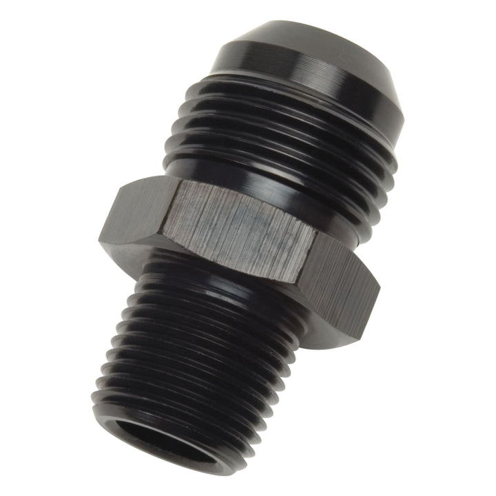 Russell Performance -8 AN to 1/2in NPT Straight Flare to Pipe (Black) - Bull Strap