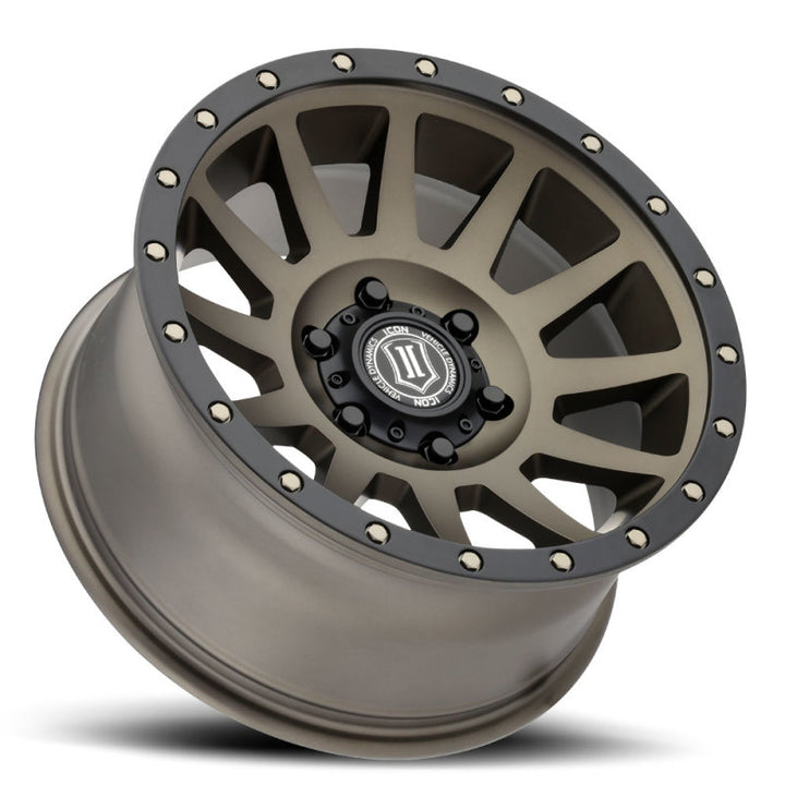 ICON Compression 17x8.5 6x5.5 0mm Offset 4.75in BS 106.1mm Bore Bronze Wheel - Bull Strap