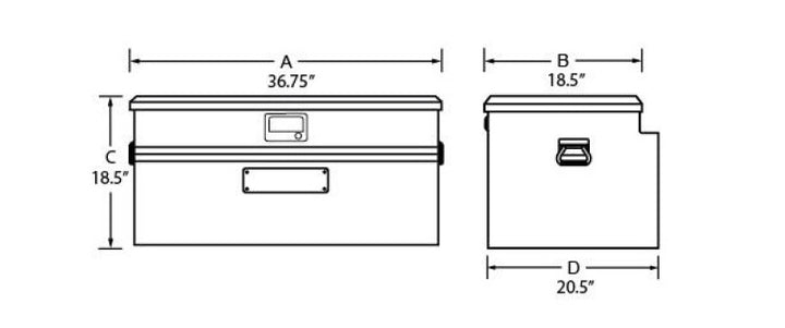 Tradesman Aluminum Flush Mount Truck Tool Box (36in.) - Black - Bull Strap