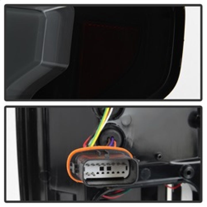 Spyder 15-17 Ford F-150 LED Tail Lights (w/Blind Spot) - Black Smoke (ALT-YD-FF15015BS-LBLED-BSM) - Bull Strap