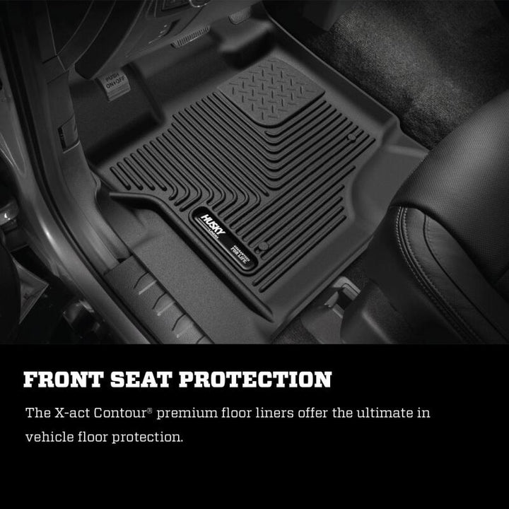 Husky Liners 15-23 Ford F-150 Super Cab X-Act Contour Black 2nd Seat Floor Liners - Bull Strap