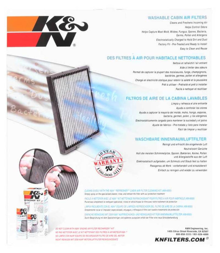 K&N 13-16 Audi SQ5 3.0L V6 Cabin Air Filter - Bull Strap