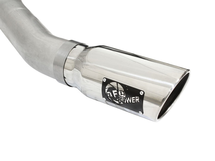 aFe Atlas Exhausts 4in Cat-Back Aluminized Steel Exhaust 2015 Ford F-150 V6 3.5L (tt) Polished Tip - Bull Strap