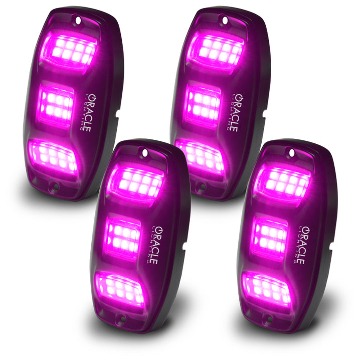 Oracle Underbody  RGB+W Wheel Well Rock Light Kit - 4 PCS - ColorSHIFT - Bull Strap