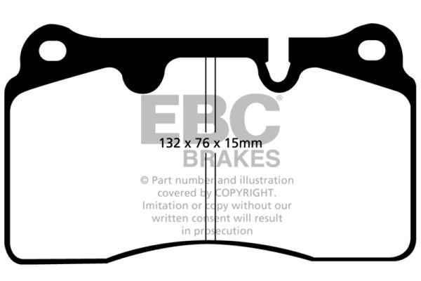 EBC 04-12 Aston Martin DB9 5.9 Yellowstuff Front Brake Pads - Bull Strap