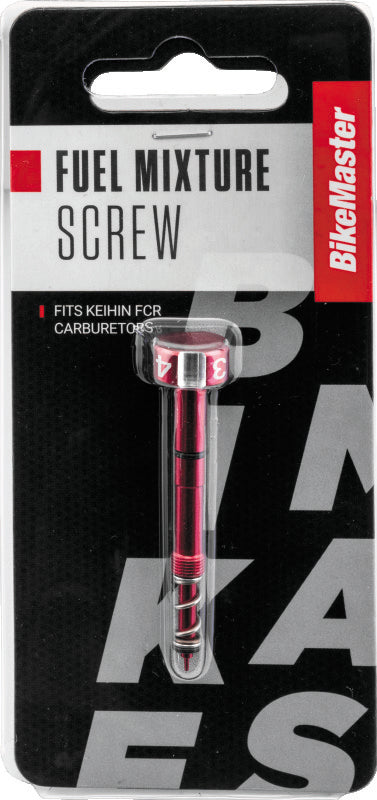 BikeMaster Fuel Mixture Screw - Red - Bull Strap